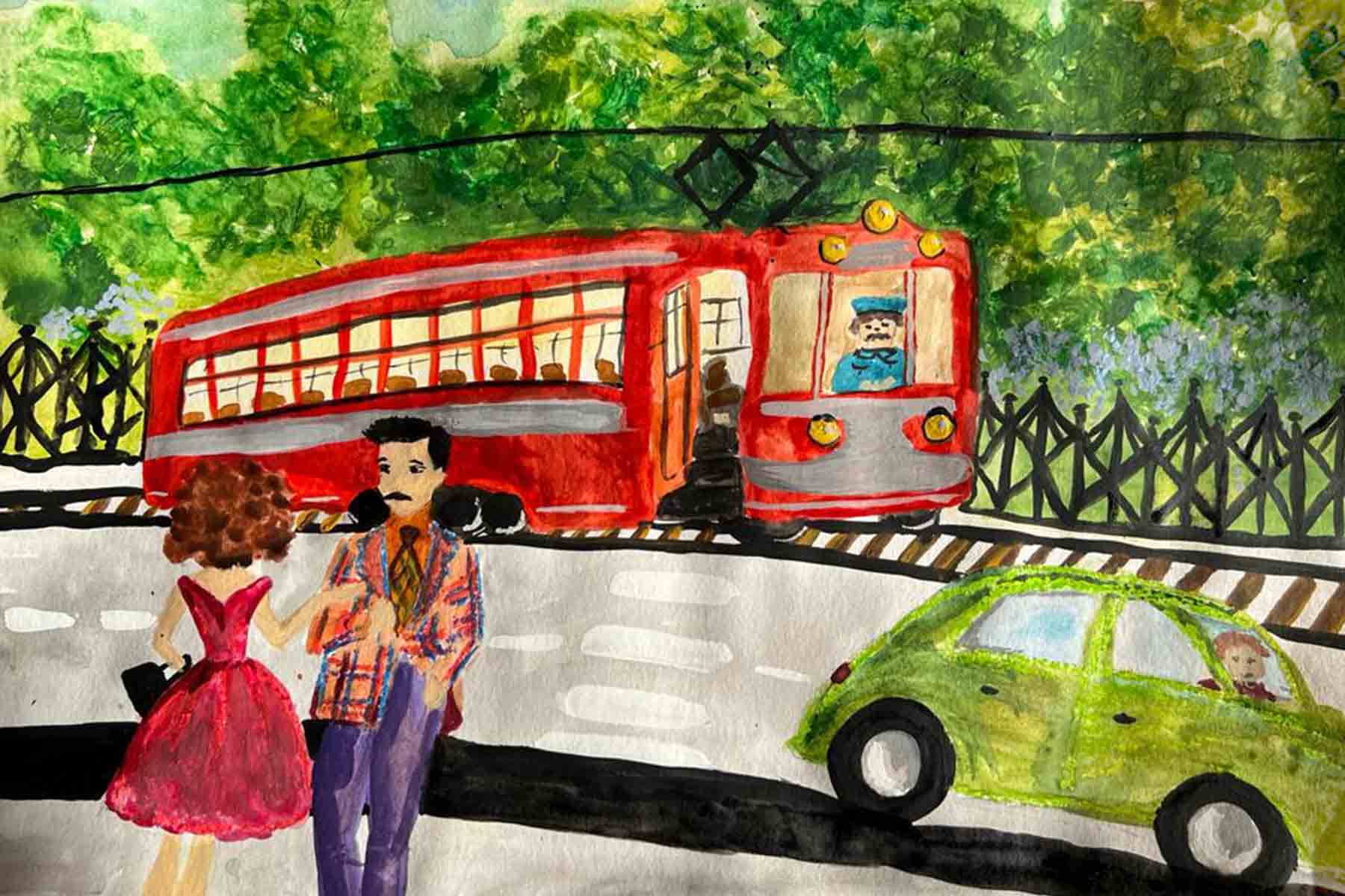 Транспорт для детей трамвай